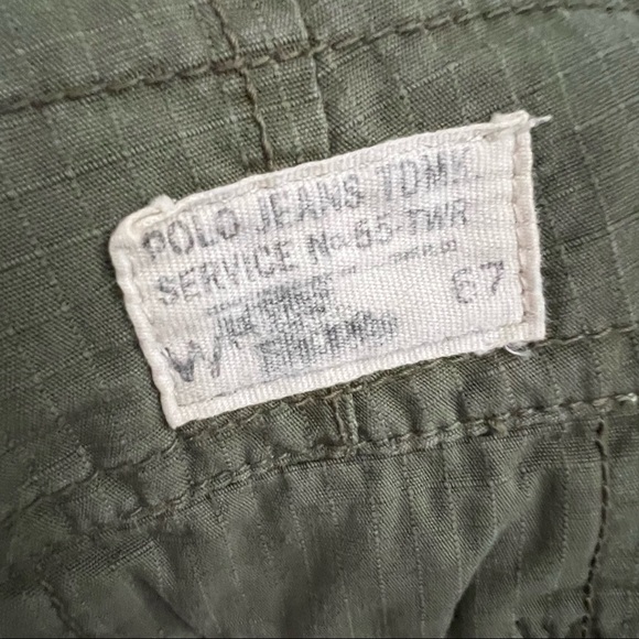 Vintage 1990s Polo Jeans Company 1967 Military Green Paratrooper Cargo Shorts - Picture 6 of 10